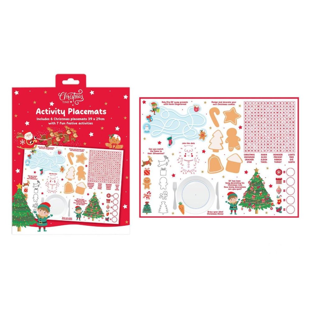 XM1241: Christmas Activity Placemats - 6 Pack XM1241: Christmas Activity Placemats - 6 Pack